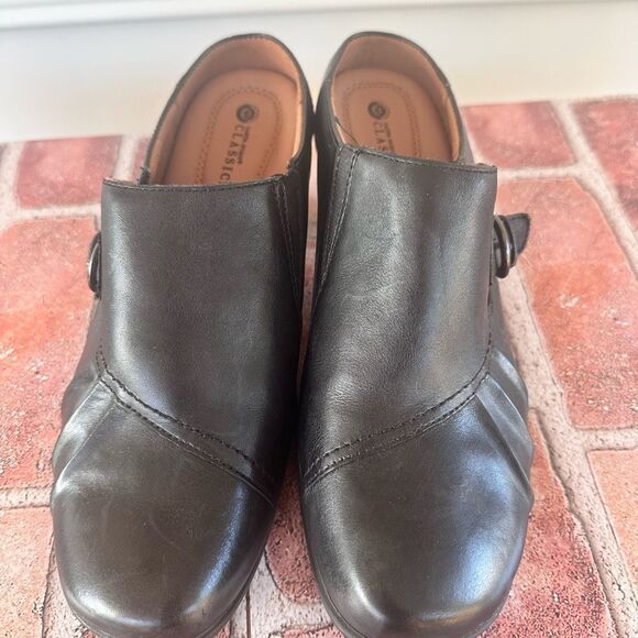 Earth Spirit women’s black leather heels size 9.5 - Picture 2 of 8